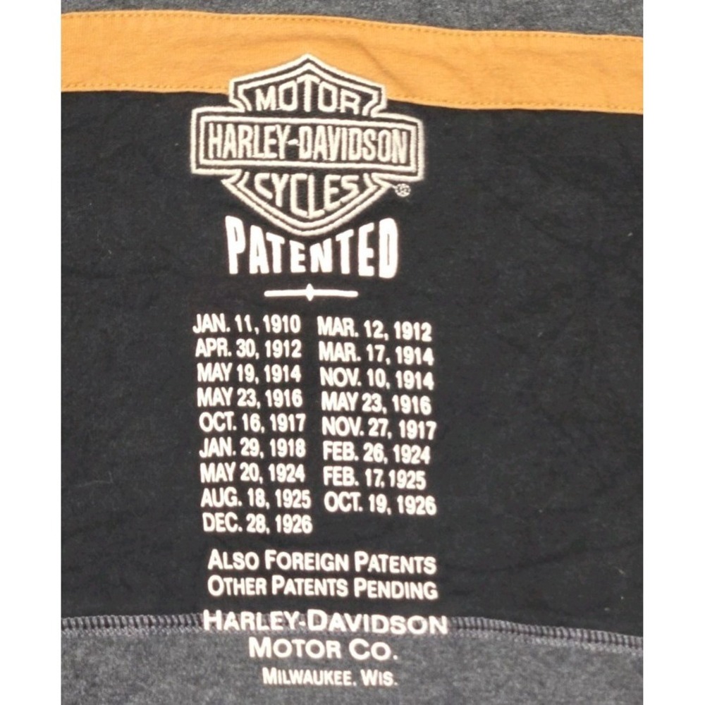 Men's‎ 2XL Harley Davidson Long Sleeve Henley Gray Embroidered Milwaukee, Wis. - Picture 2 of 4
